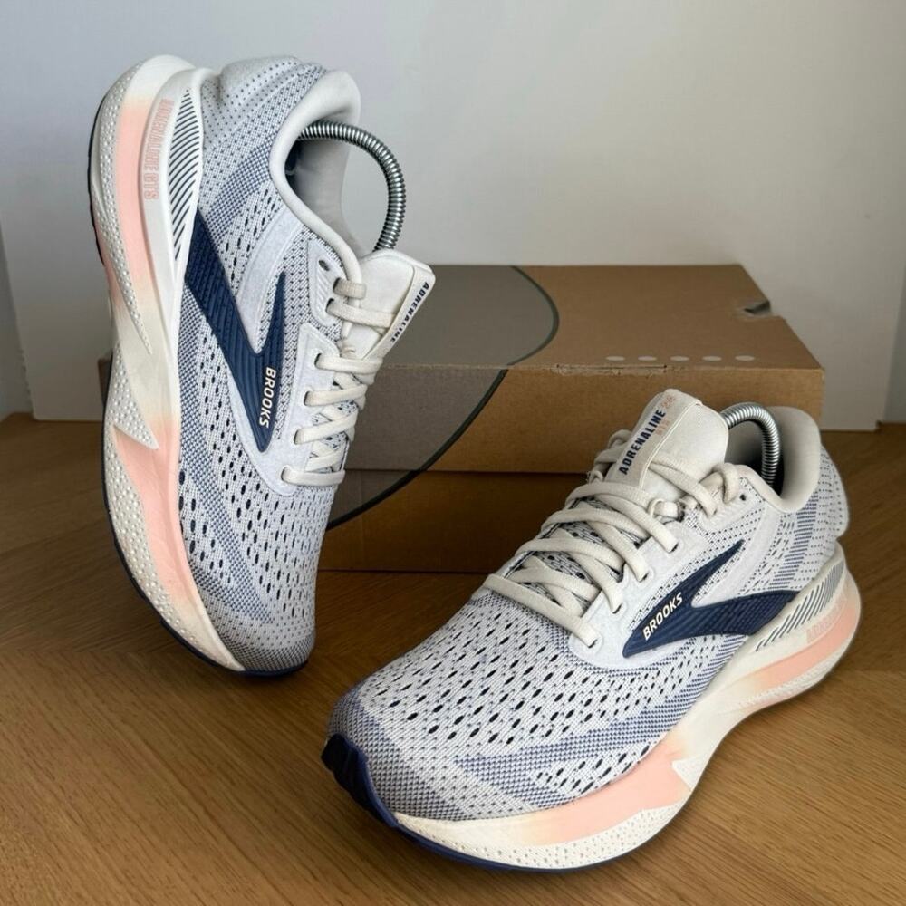 Brooks Adrenaline 24 Navy/Peach Women Running Sneakers- SZ 7.5